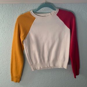 Cream, red, and yellow crop sweatshirt